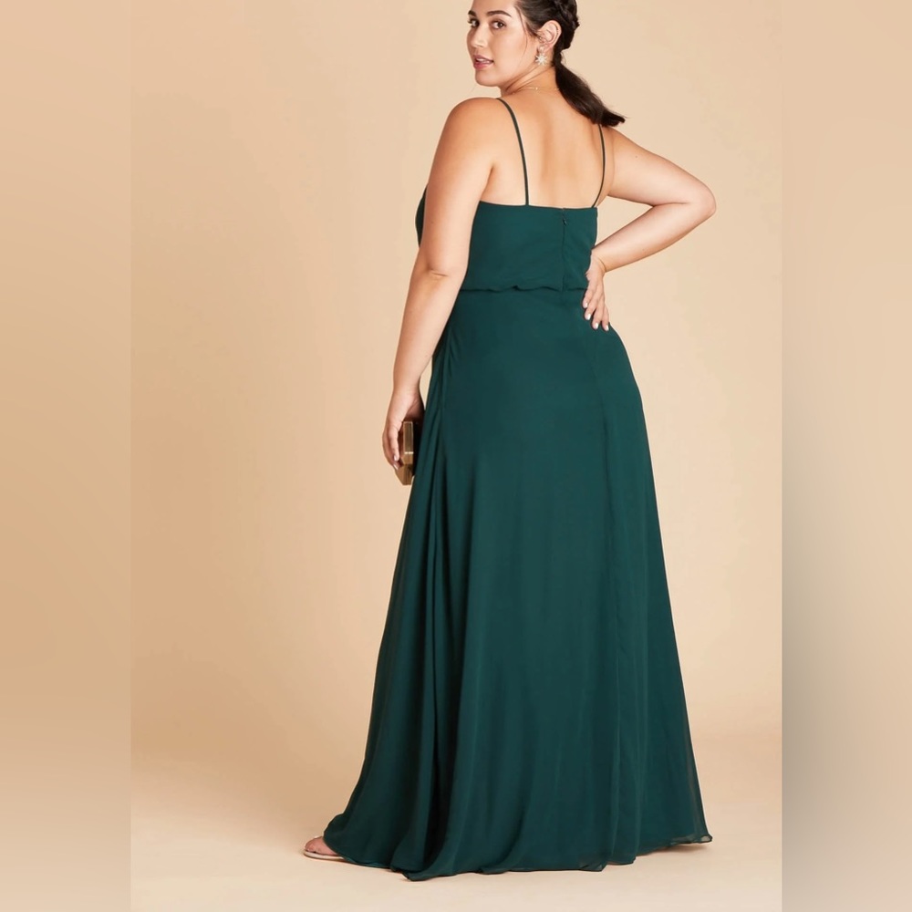 Birdy Grey GWENNIE DRESS CHIFFON EMERALD GREEN CURVE 1X NEW NWOT BRIDESMAID - Picture 2 of 3